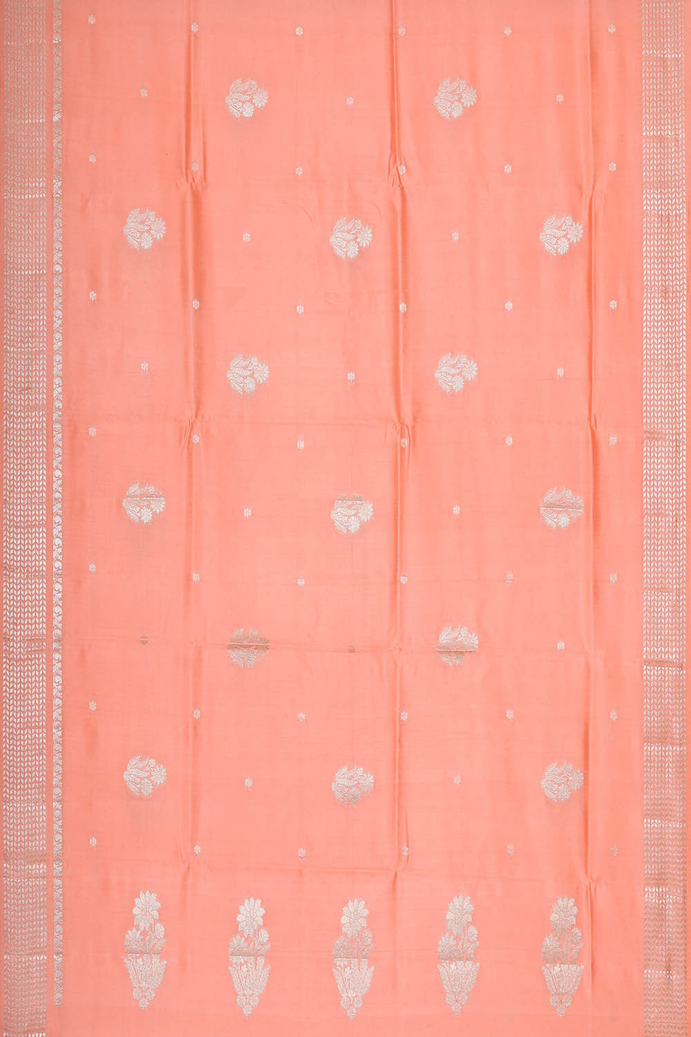Image of Banarasi Chiniya Silk Peach Saree